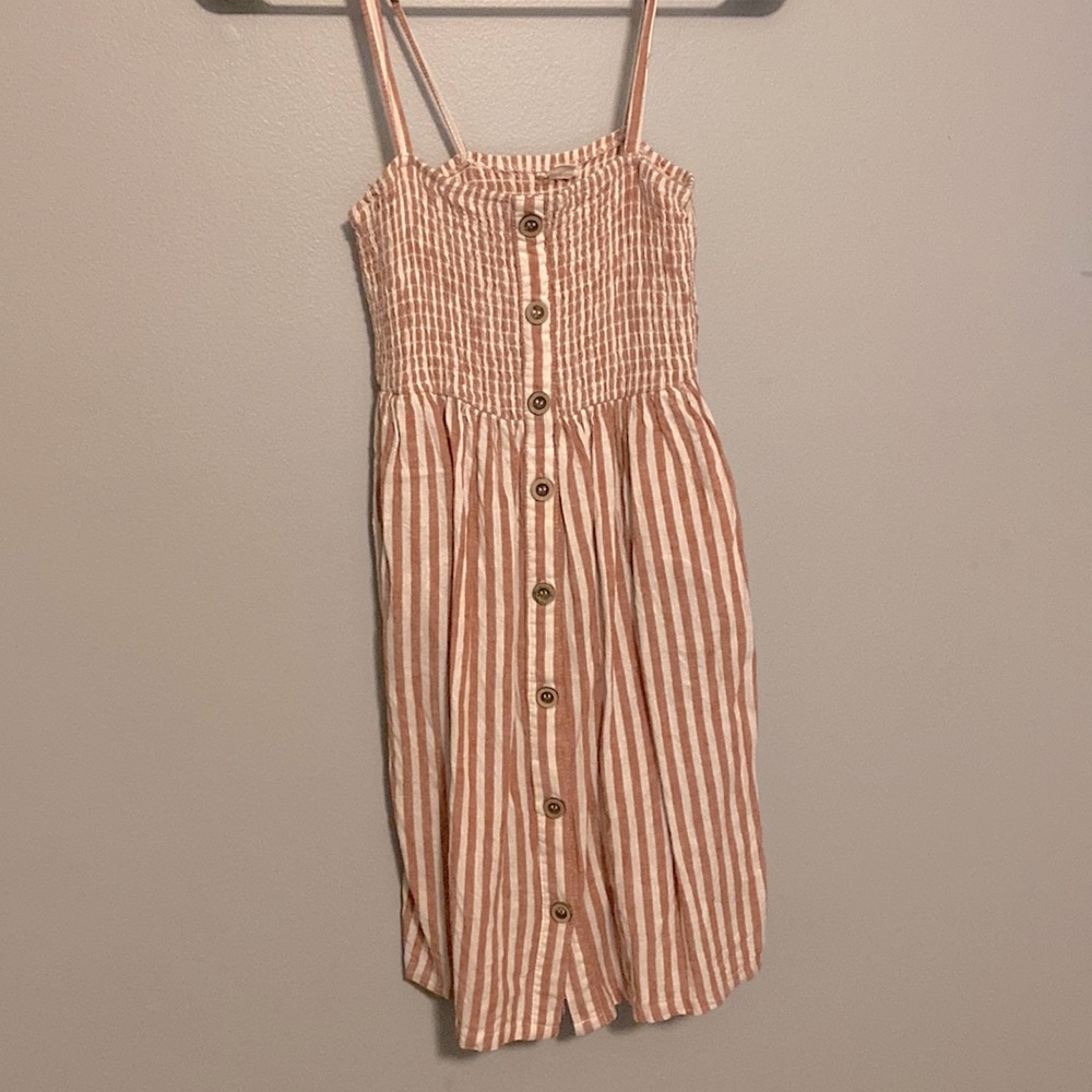 Striped Dress: Light Pink and White